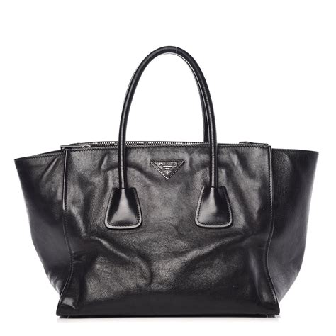 prada glace calf nero|Prada Glace Calf Twin Pocket Tote Bag w/Studs, Black (Nero).